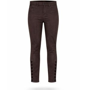 L'AGENCE Margot Jeans Women 30 High Rise Button Ankle Skinny Dark Brown Slim Fit